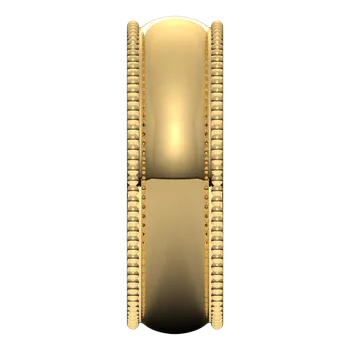 10k Yellow Gold 7 mm Beaded Comfort-Fit Band