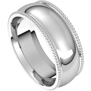 10k Yellow Gold 7 mm Beaded Comfort-Fit Band