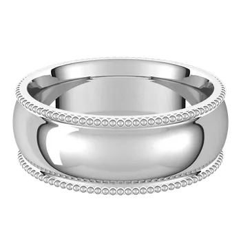 10k Yellow Gold 7 mm Beaded Comfort-Fit Band