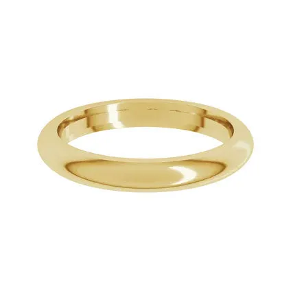 14k Yellow Gold 3mm Domed Band