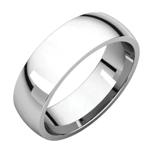 18k Palladium White 6mm Light Comfort Fit Band, Size 10.5