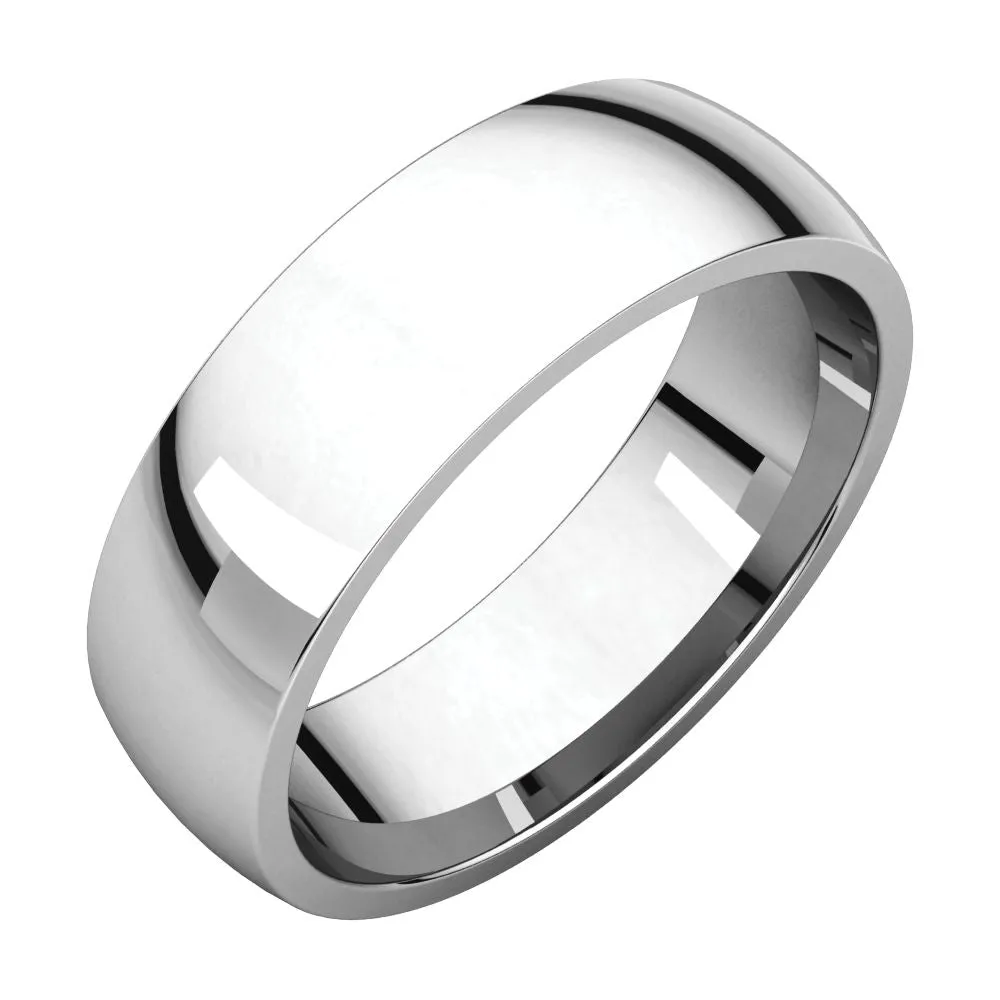 18k Palladium White 6mm Light Comfort Fit Band, Size 10.5
