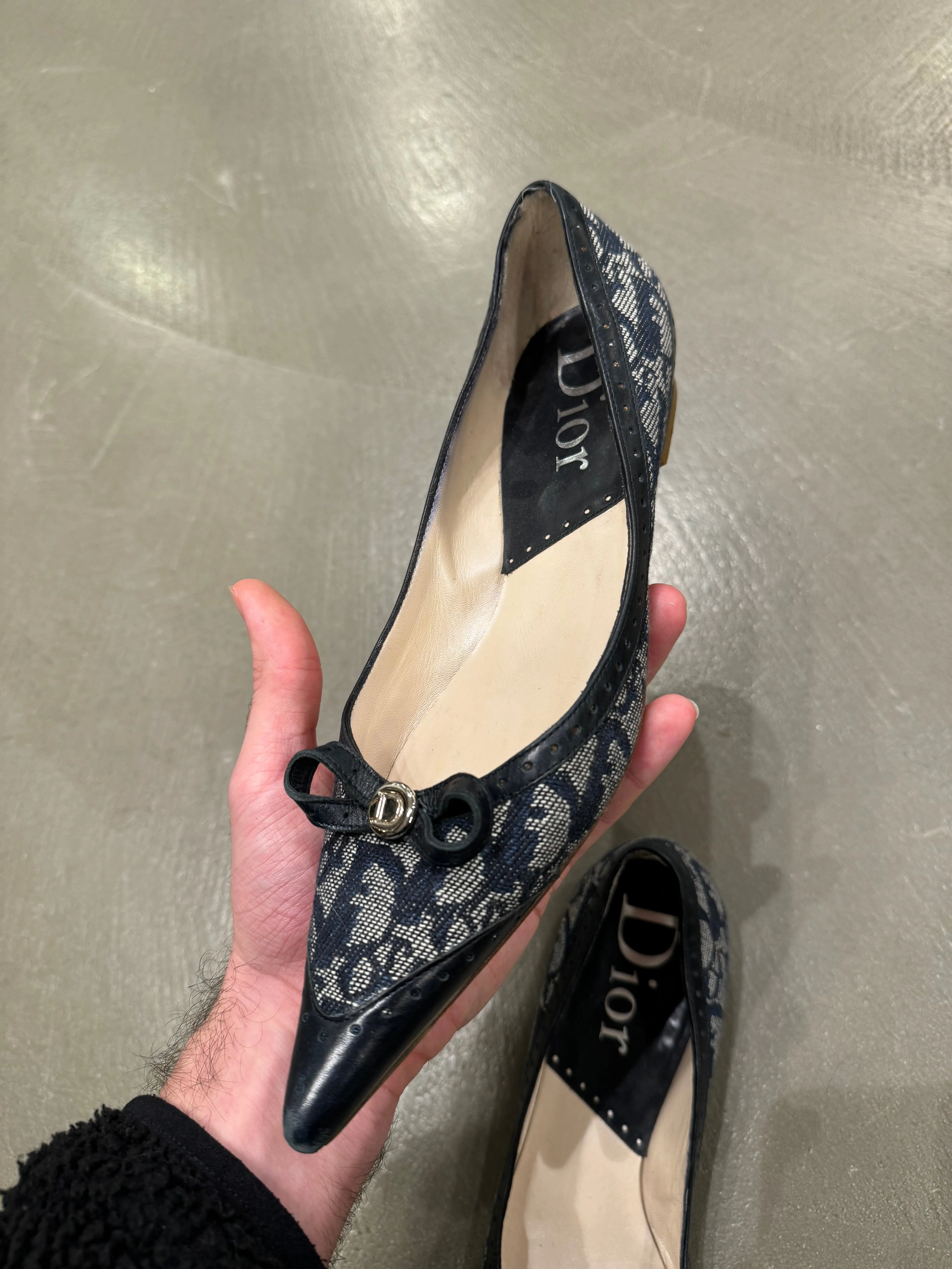 2000s Christian Dior by Galliano monogram ballerina