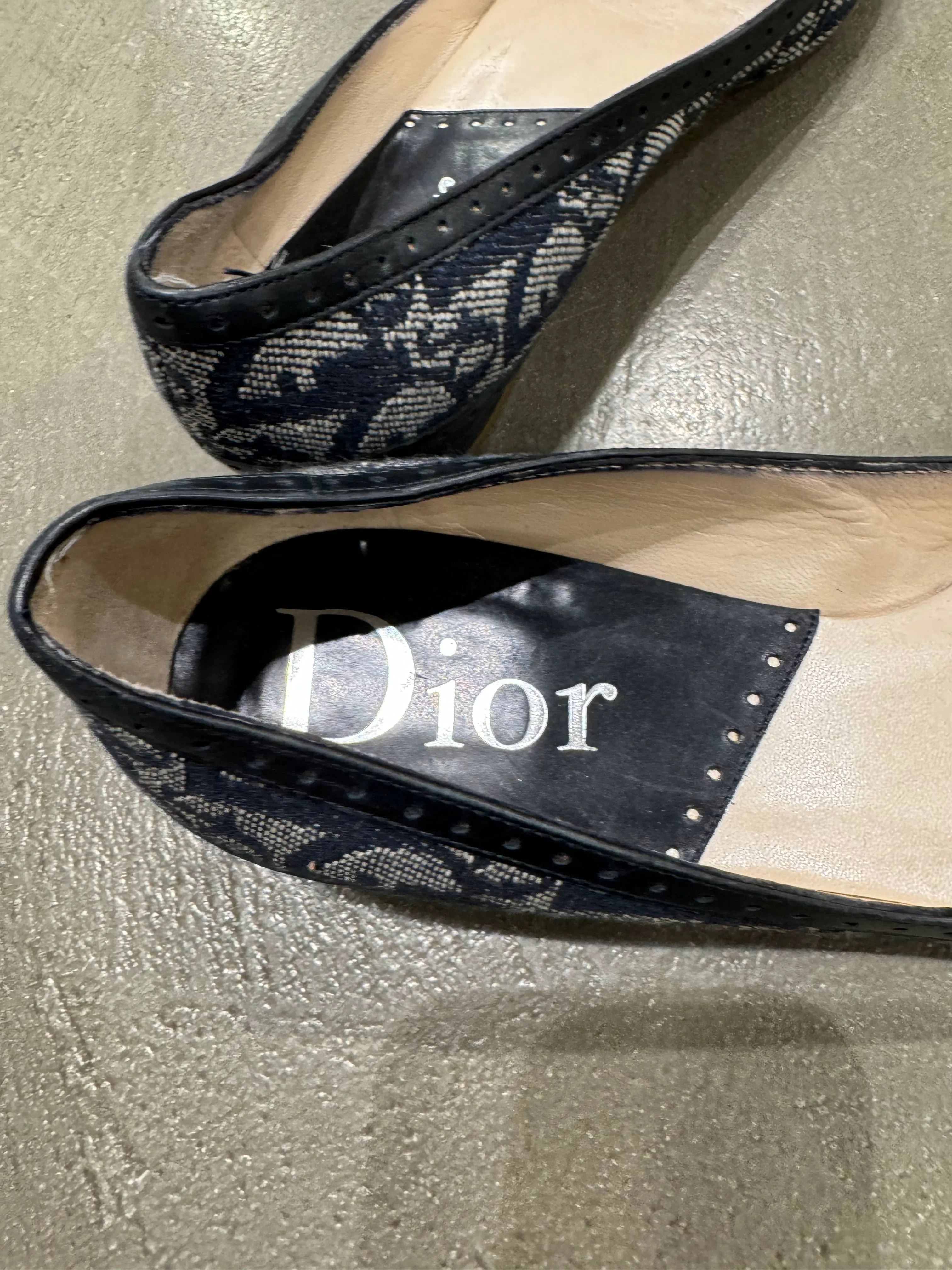 2000s Christian Dior by Galliano monogram ballerina