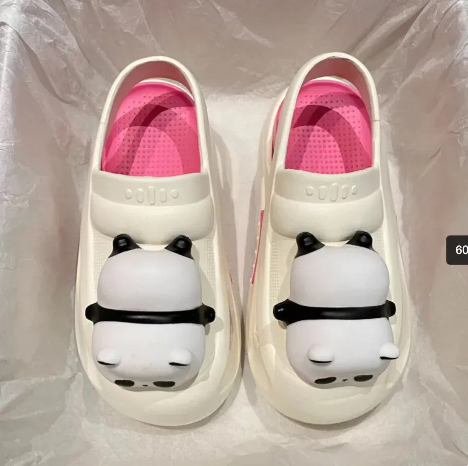 2024 Cute Panda Lamp Light Slippers for Women - Funny Summer Sandals