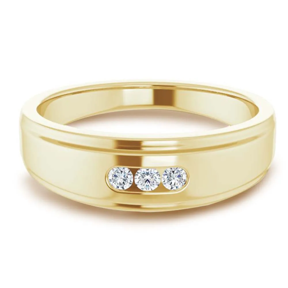 3 Stone Men's Diamond Ring