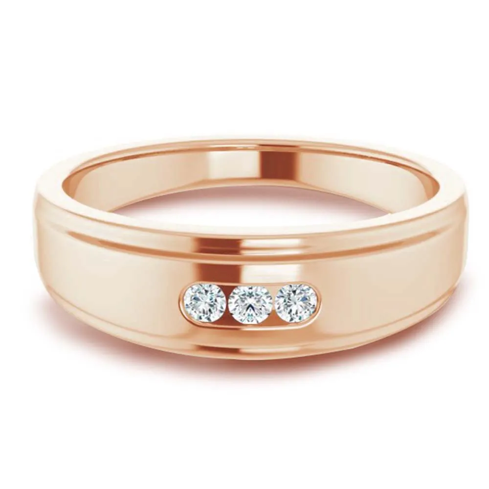 3 Stone Men's Diamond Ring