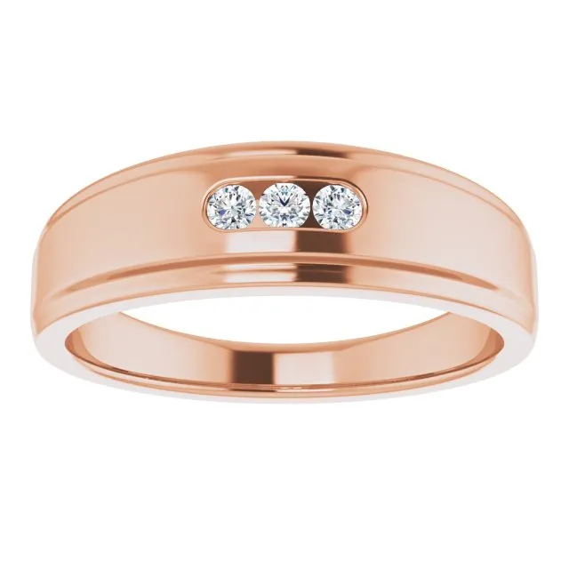 3 Stone Men's Diamond Ring