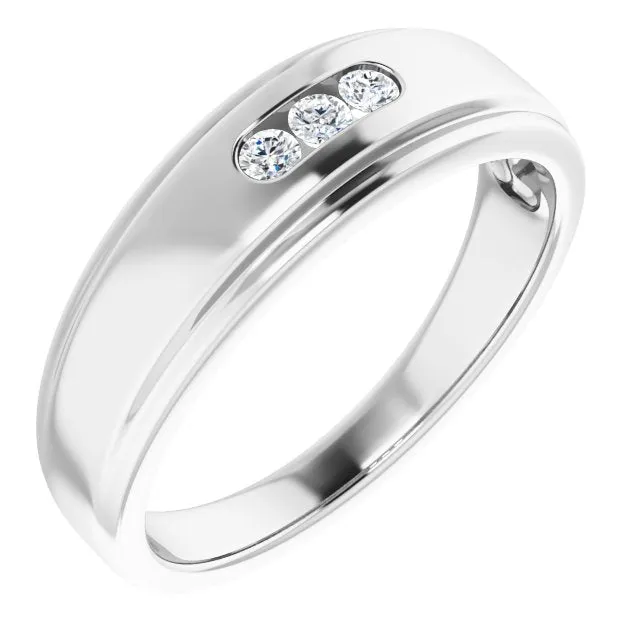 3 Stone Men's Diamond Ring