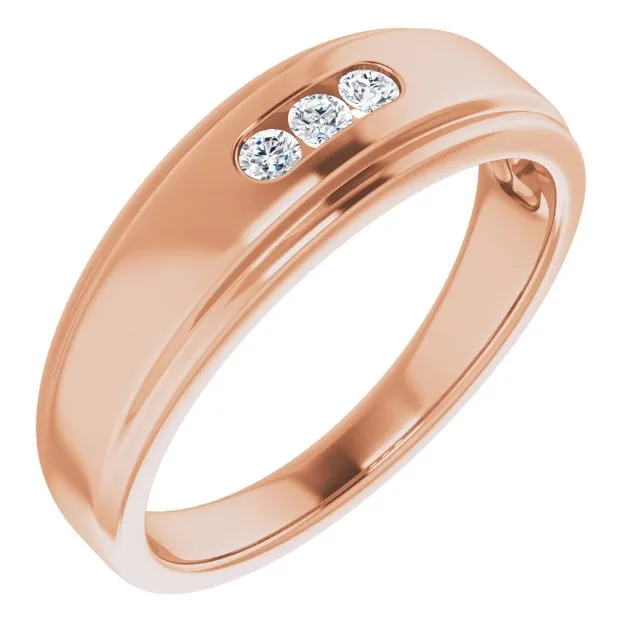 3 Stone Men's Diamond Ring