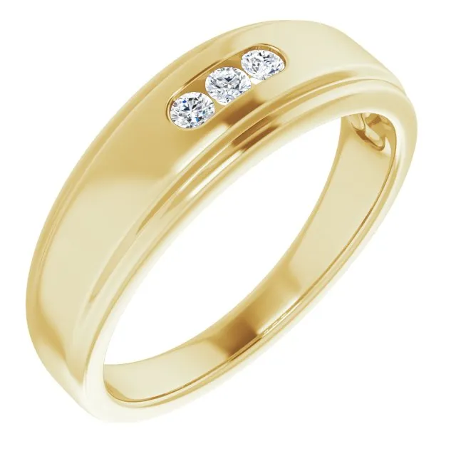 3 Stone Men's Diamond Ring