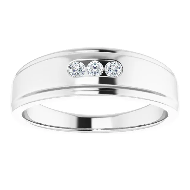 3 Stone Men's Diamond Ring