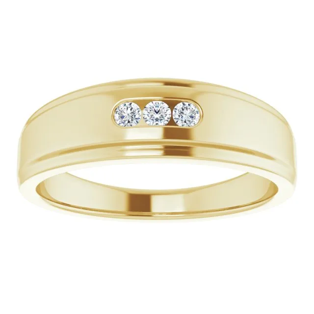 3 Stone Men's Diamond Ring