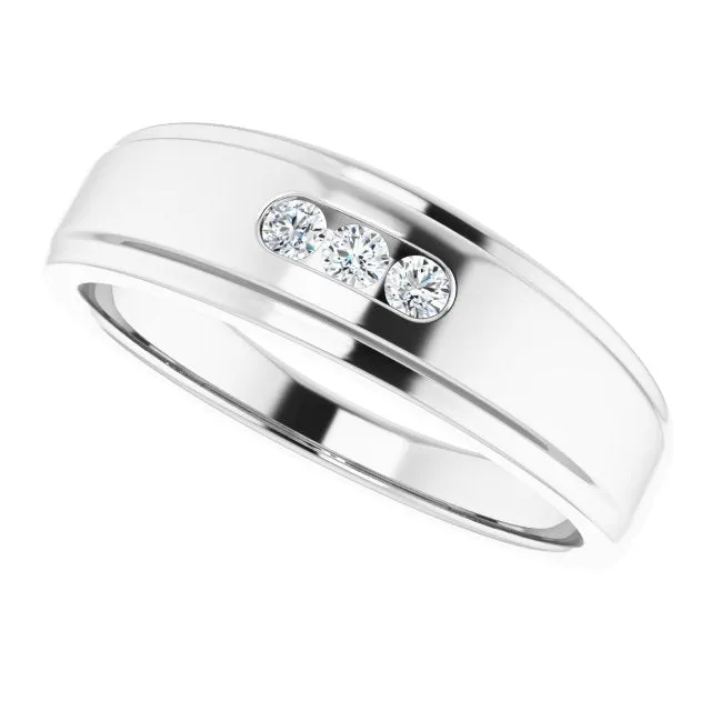 3 Stone Men's Diamond Ring