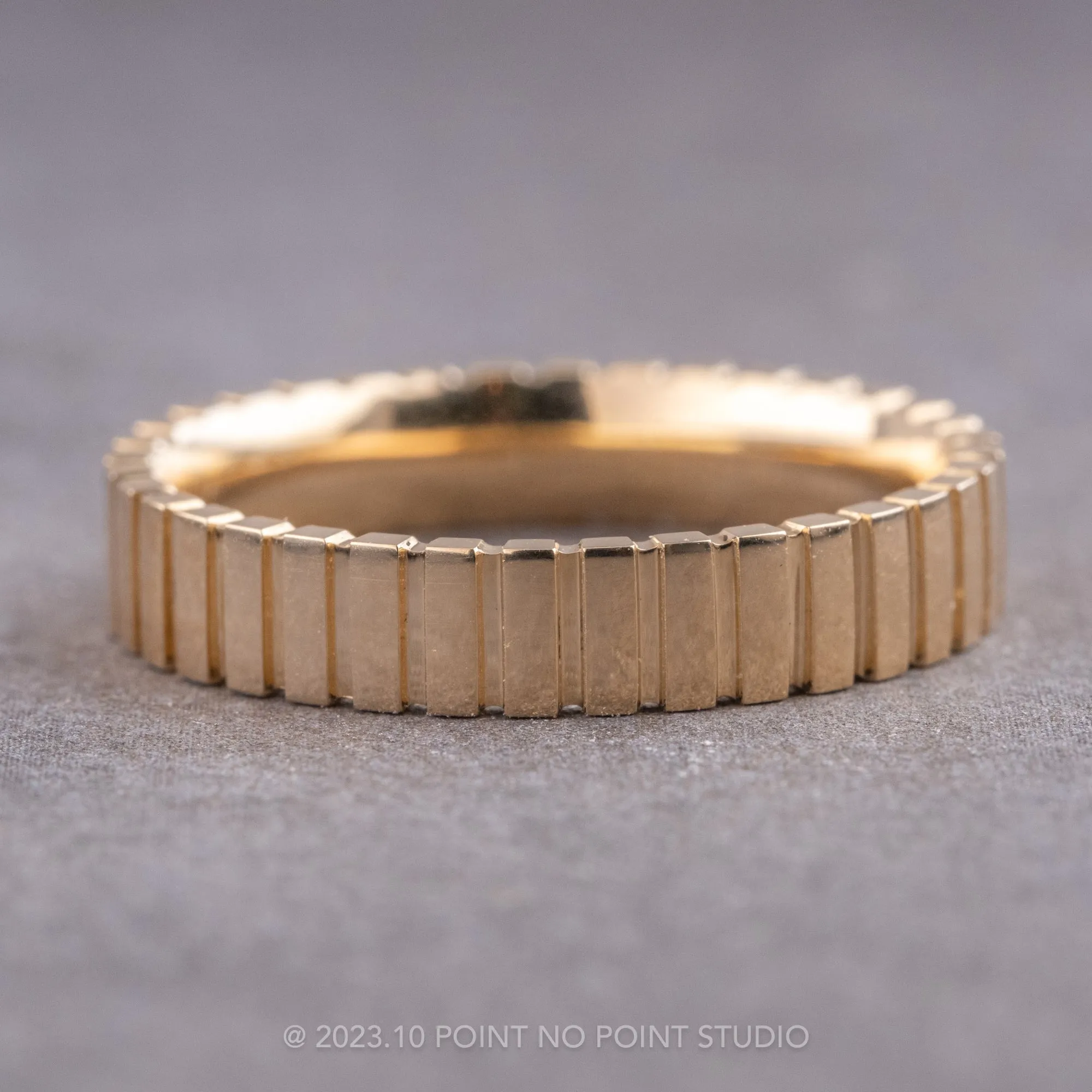 4mm Comfort Fit Notched Wedding Ring, 14k Yellow Gold