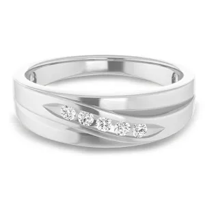 5 Stone Channel Set Diamond Men's Ring