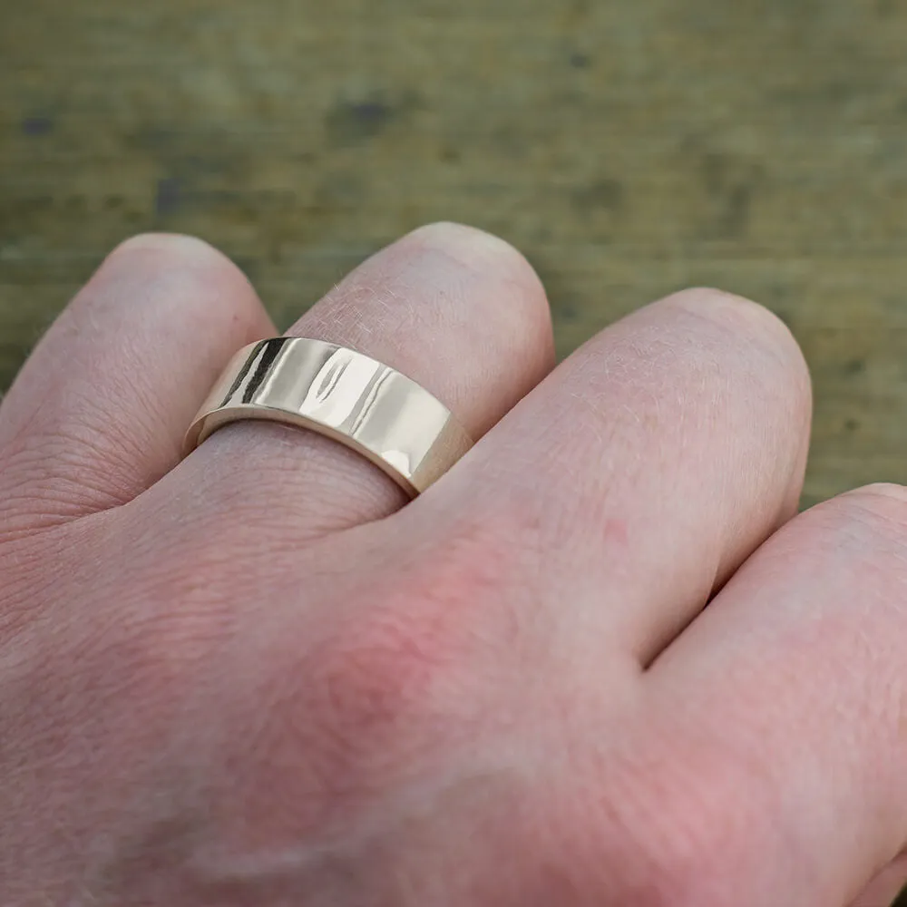 8mm 14K White Comfort Fit Gold Men's Wedding band, High Polish