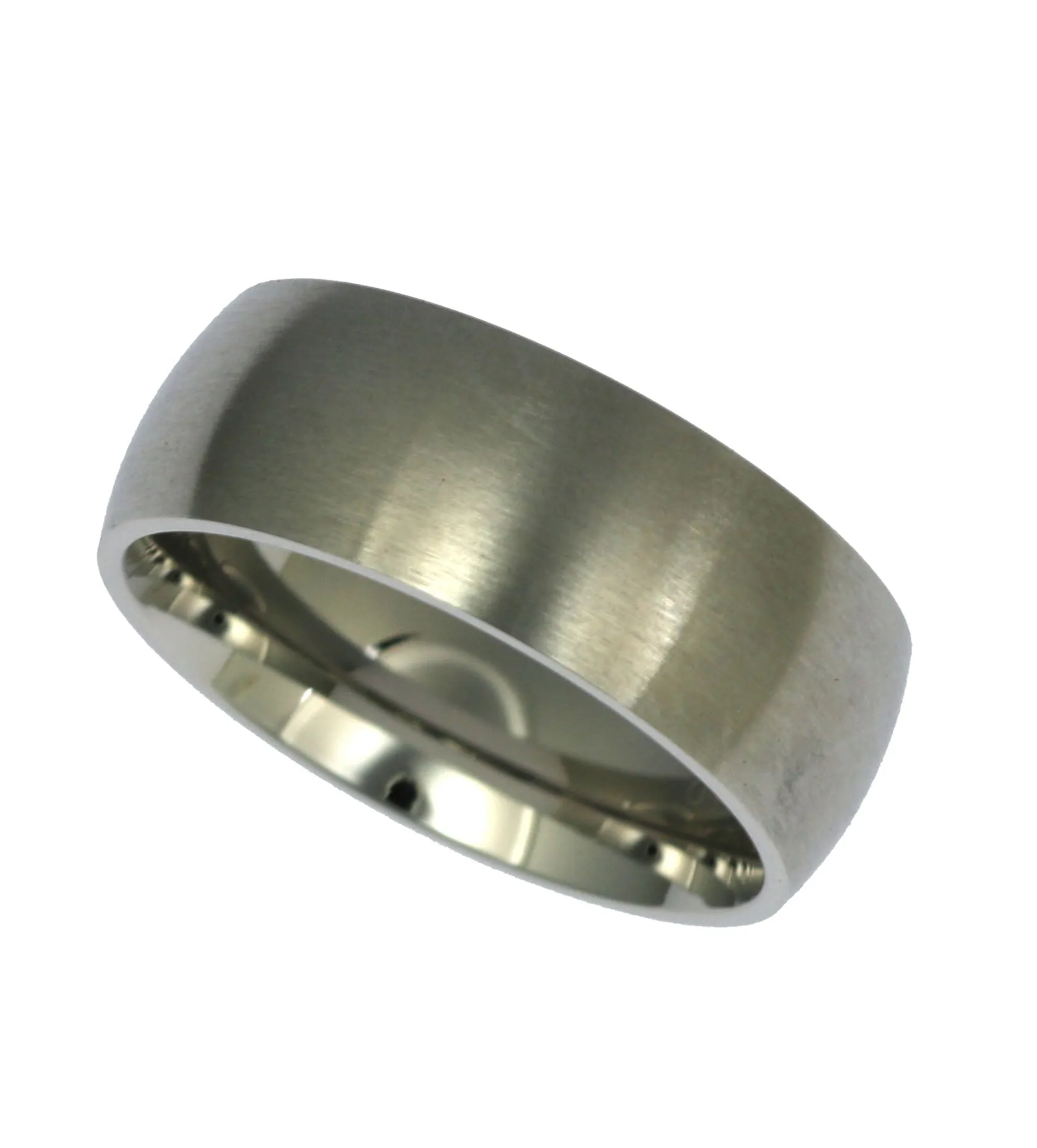 8mm Brushed Comfort Fit Stainless Steel Men's Ring