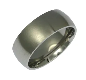 8mm Brushed Comfort Fit Stainless Steel Men's Ring