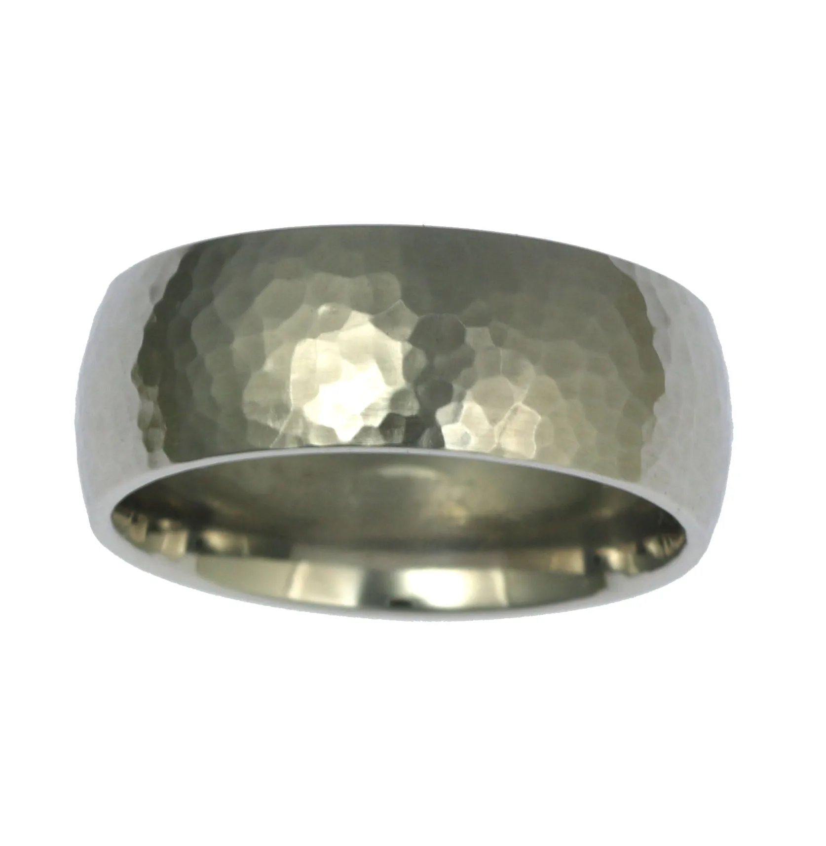 8mm Hammered Comfort Fit Stainless Steel Men's Ring