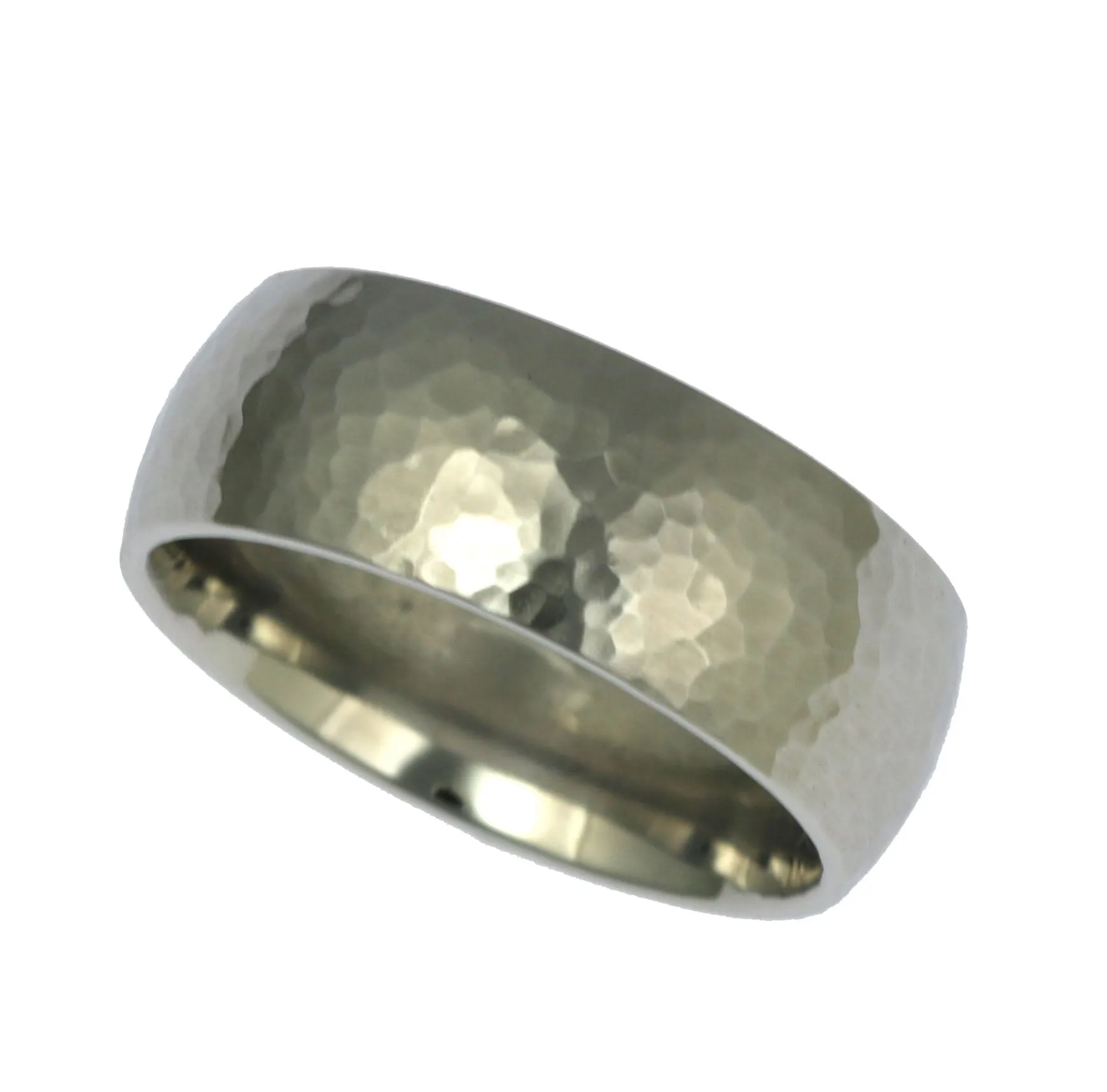 8mm Hammered Comfort Fit Stainless Steel Men's Ring