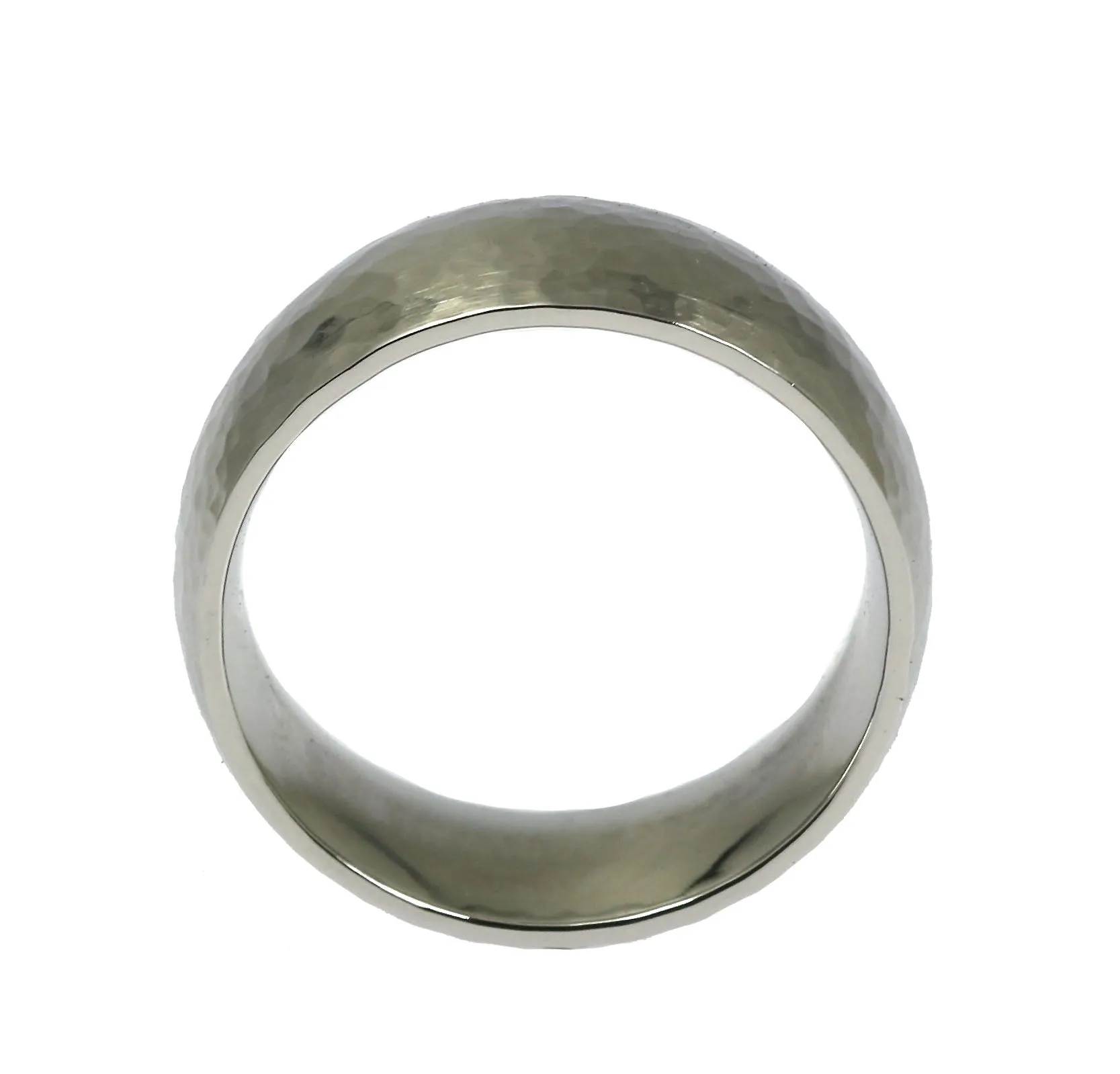8mm Hammered Comfort Fit Stainless Steel Men's Ring