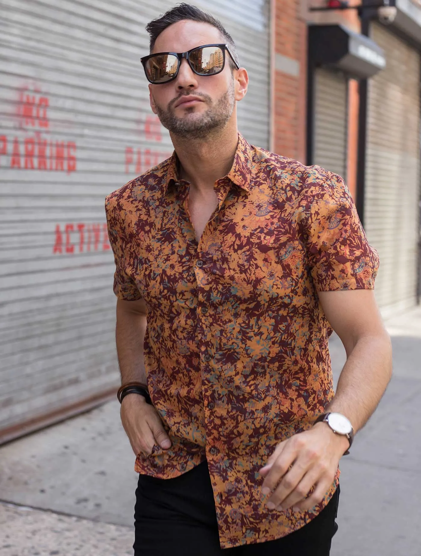 Abstract Floral Shirt