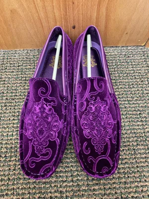 After Midnite Purple Paisley Slip-on Men's Dress/Driver Shoes Sizes 7-13 Style 6913