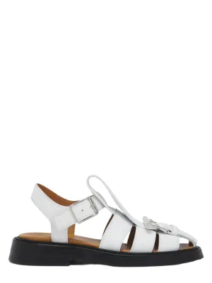 Alexander McQueen T-Bar Caged Sandal in White