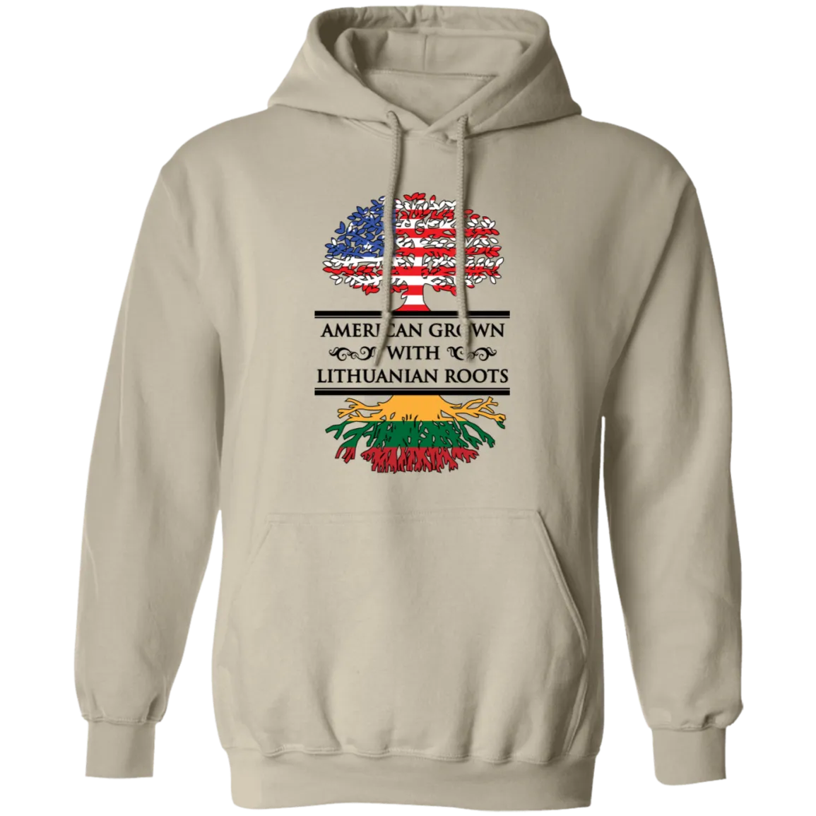 American Grown Lithuanian Roots - Men/Women Unisex Comfort Pullover Hoodie