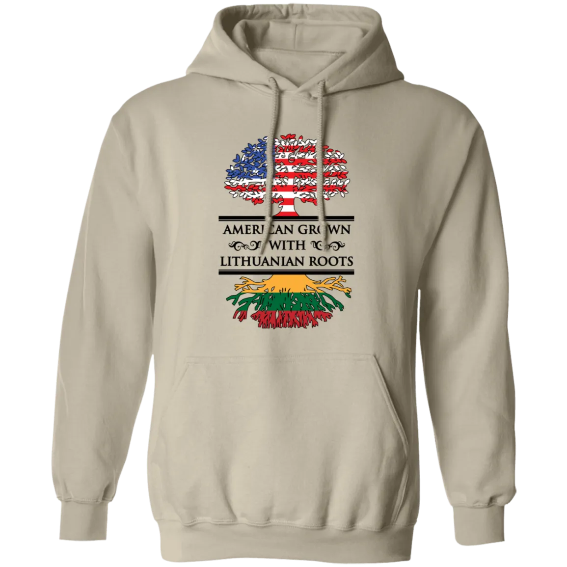 American Grown Lithuanian Roots - Men/Women Unisex Comfort Pullover Hoodie