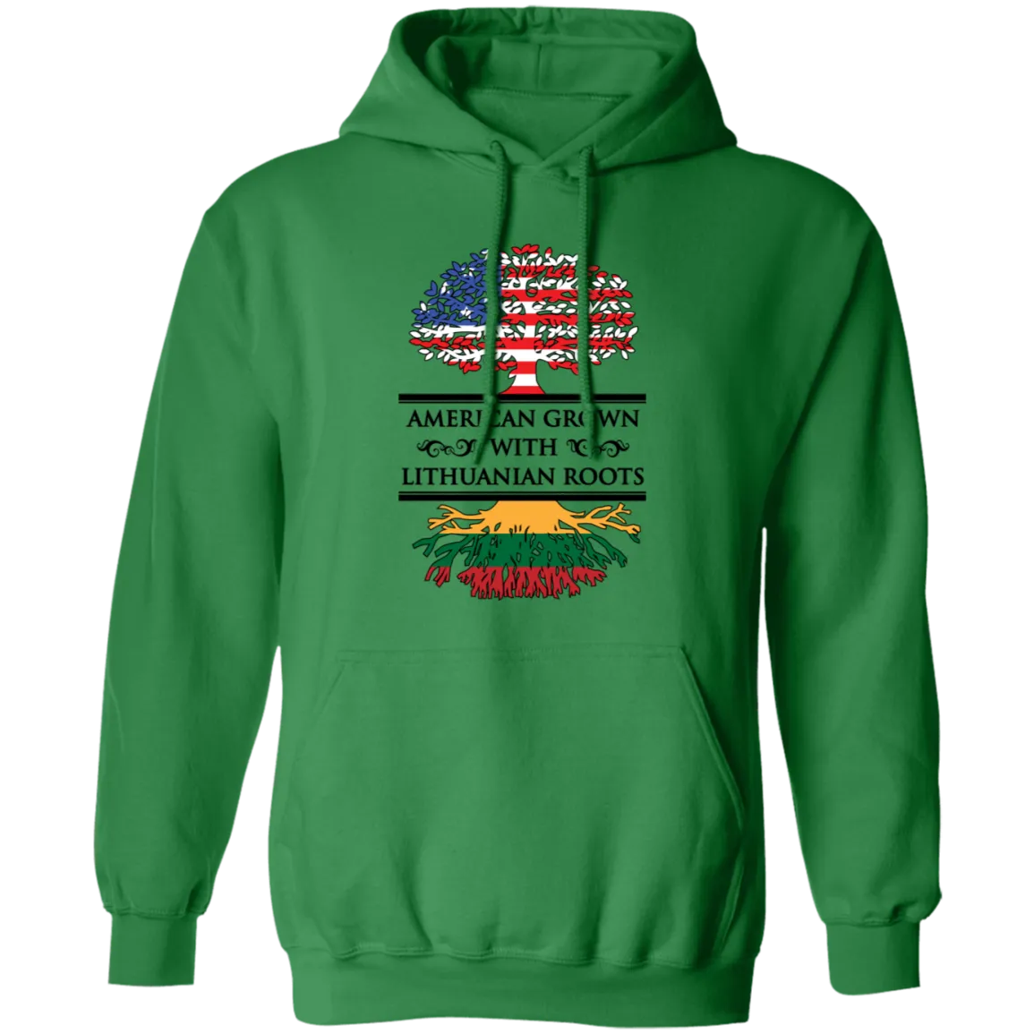 American Grown Lithuanian Roots - Men/Women Unisex Comfort Pullover Hoodie