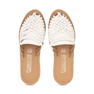 Amurra White Huarache Mules