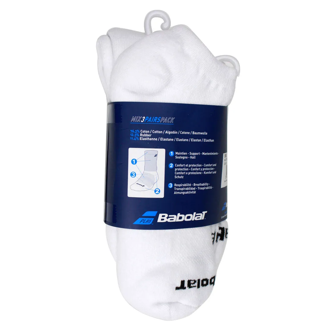 Babolat Mix 3 Pairs Socks (White)
