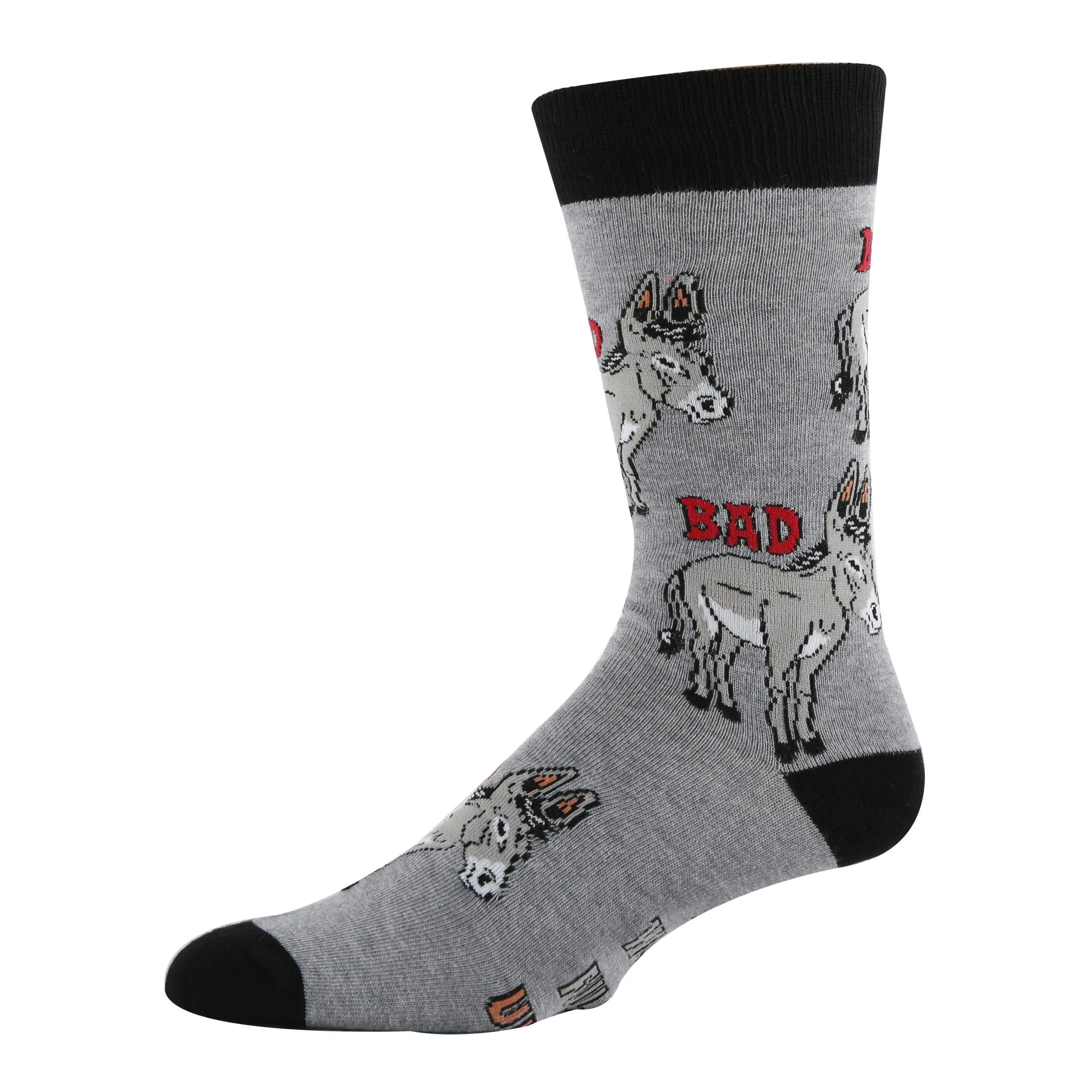 Bad Ass | Men's Funny Cotton Crew Socks /Oooh yeah sock