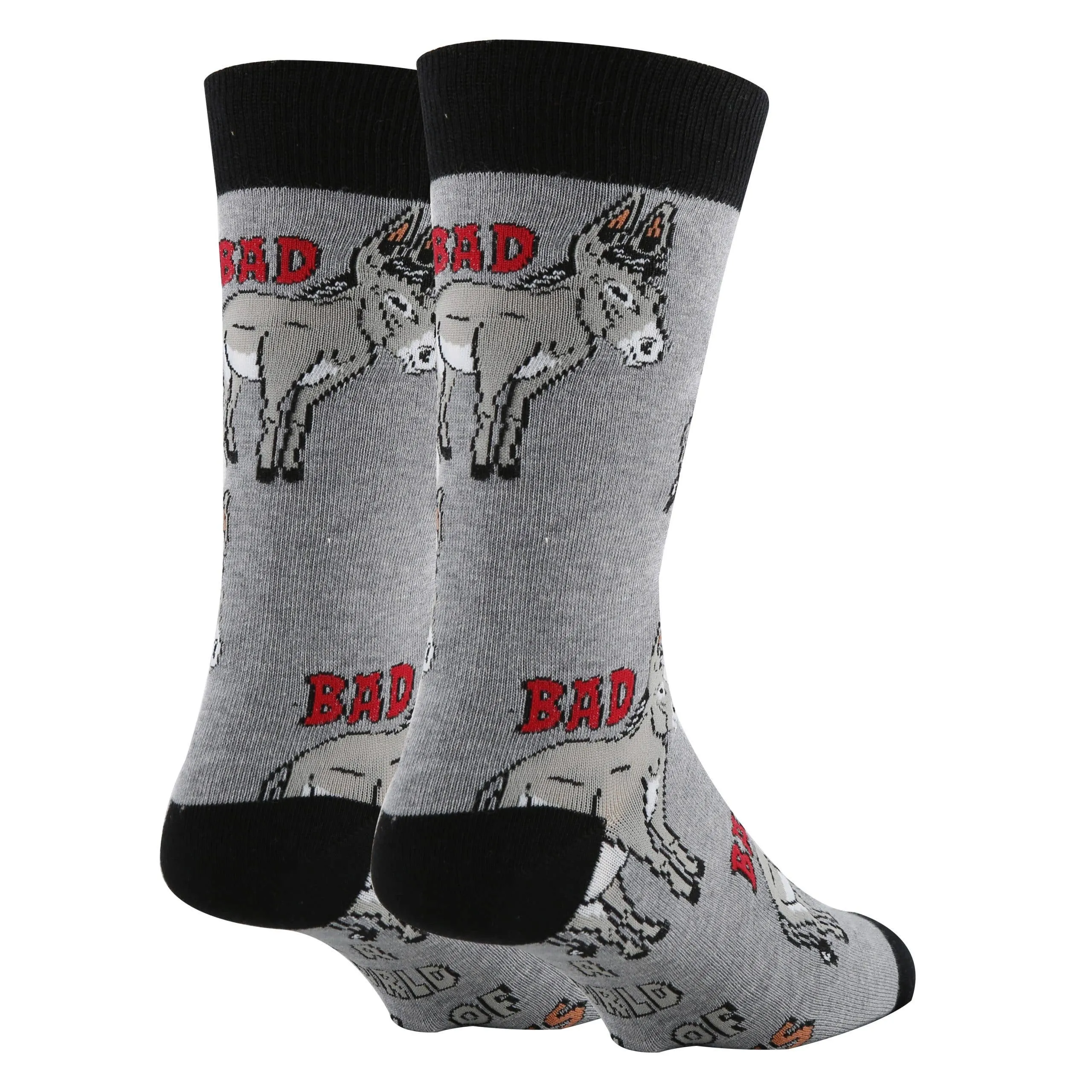 Bad Ass | Men's Funny Cotton Crew Socks /Oooh yeah sock