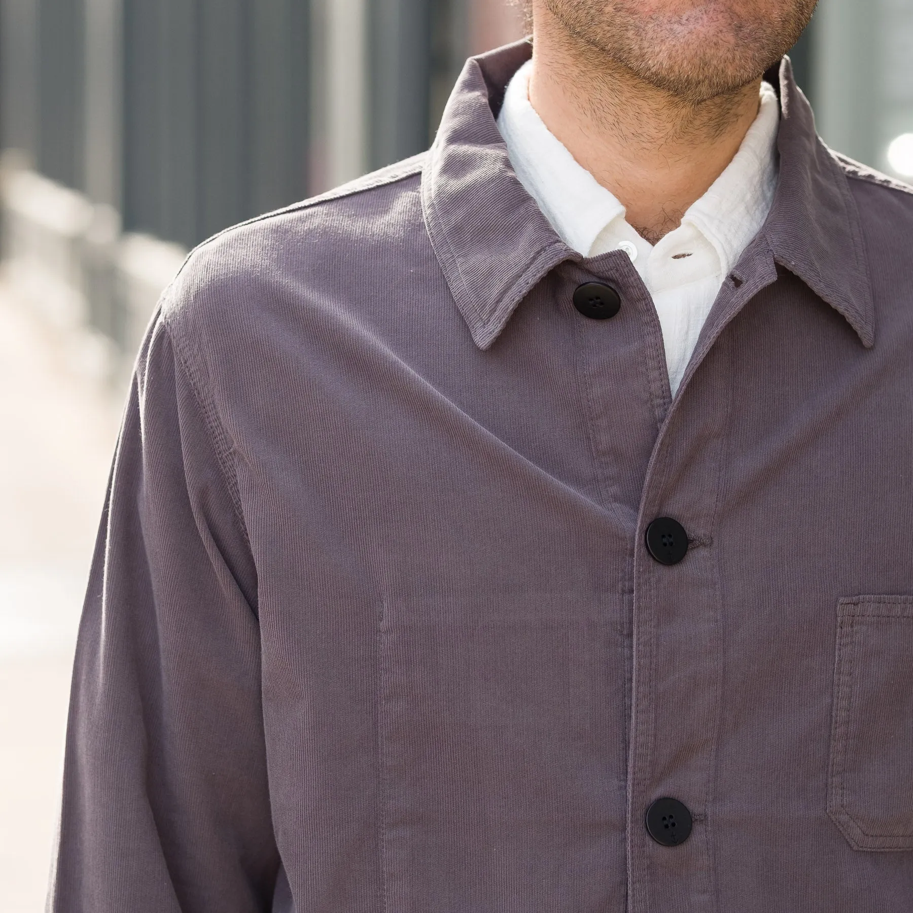 Baptista Jacket in Smoked Pearl Baby Cord
