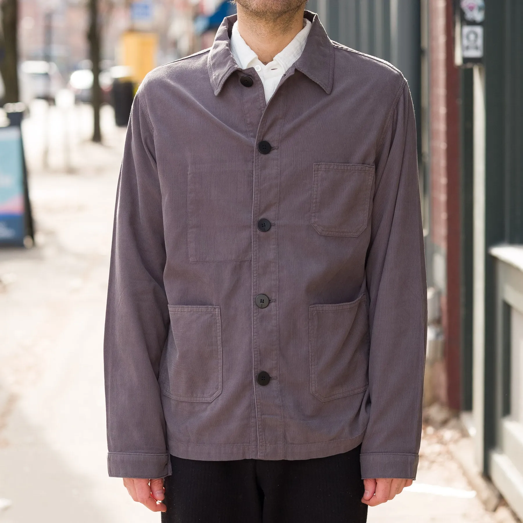 Baptista Jacket in Smoked Pearl Baby Cord