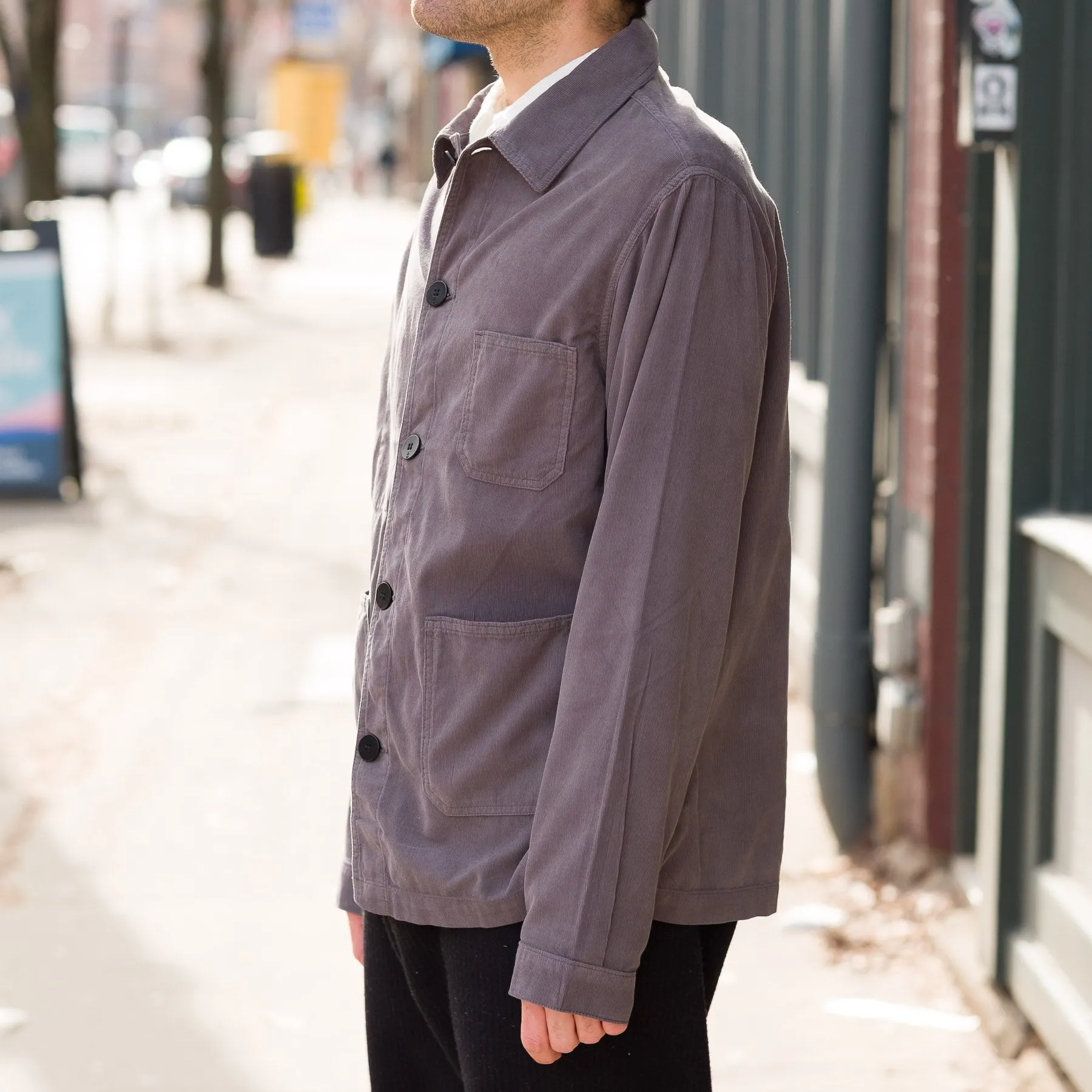Baptista Jacket in Smoked Pearl Baby Cord