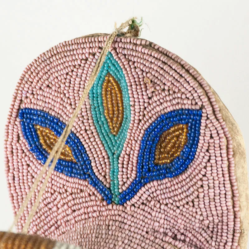 Beaded Plateau Doll Cradle with Doll