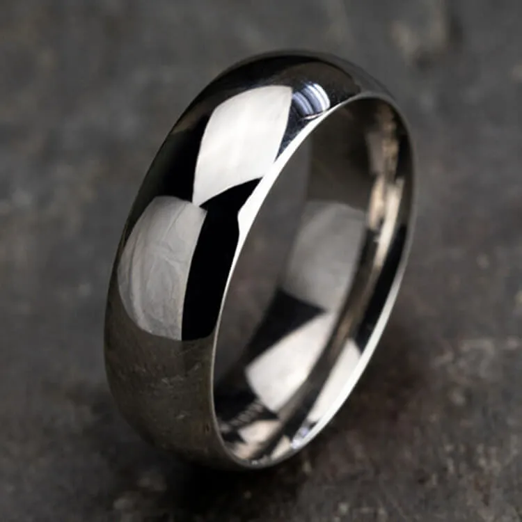 Benchmark 14K White Gold Regular Dome Comfort-Fit 7MM Men's Wedding Band LCF17014KW