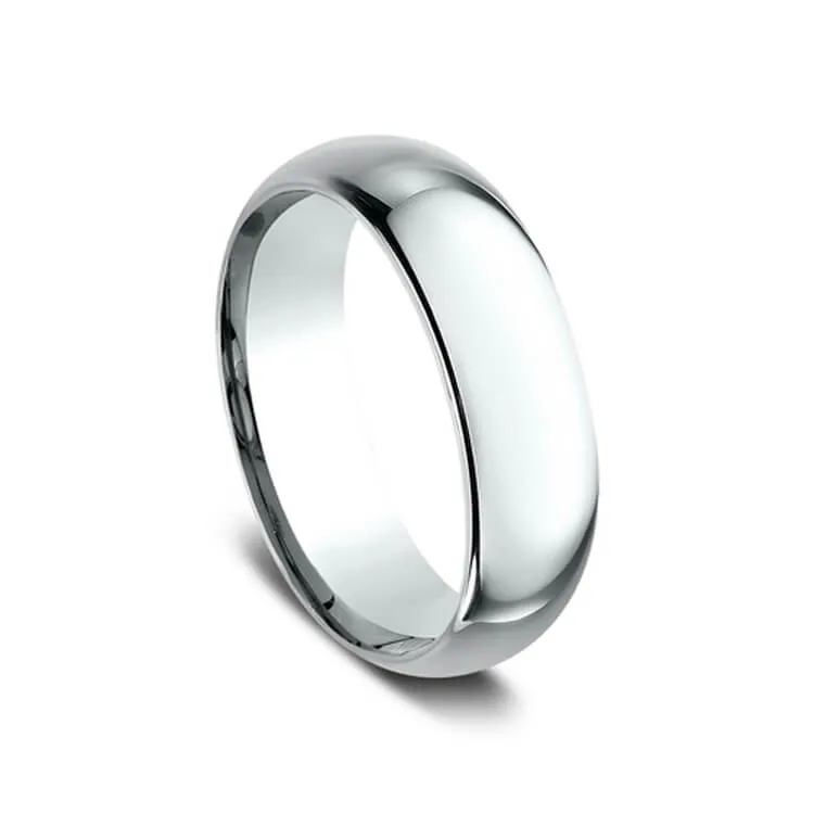 Benchmark 14K White Gold Regular Dome Comfort-Fit 7MM Men's Wedding Band LCF17014KW