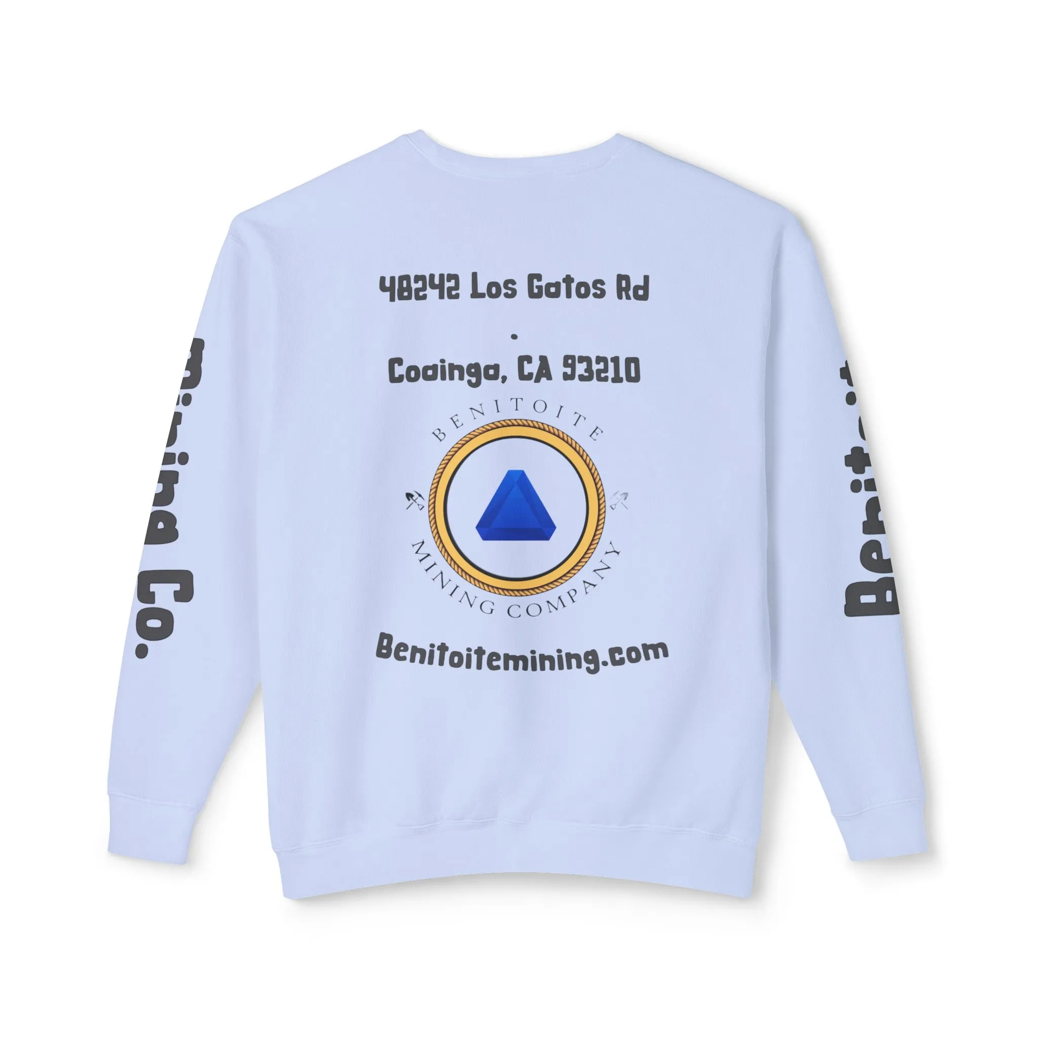 Benitoite Mining Co Unisex Lightweight Crewneck Sweatshirt
