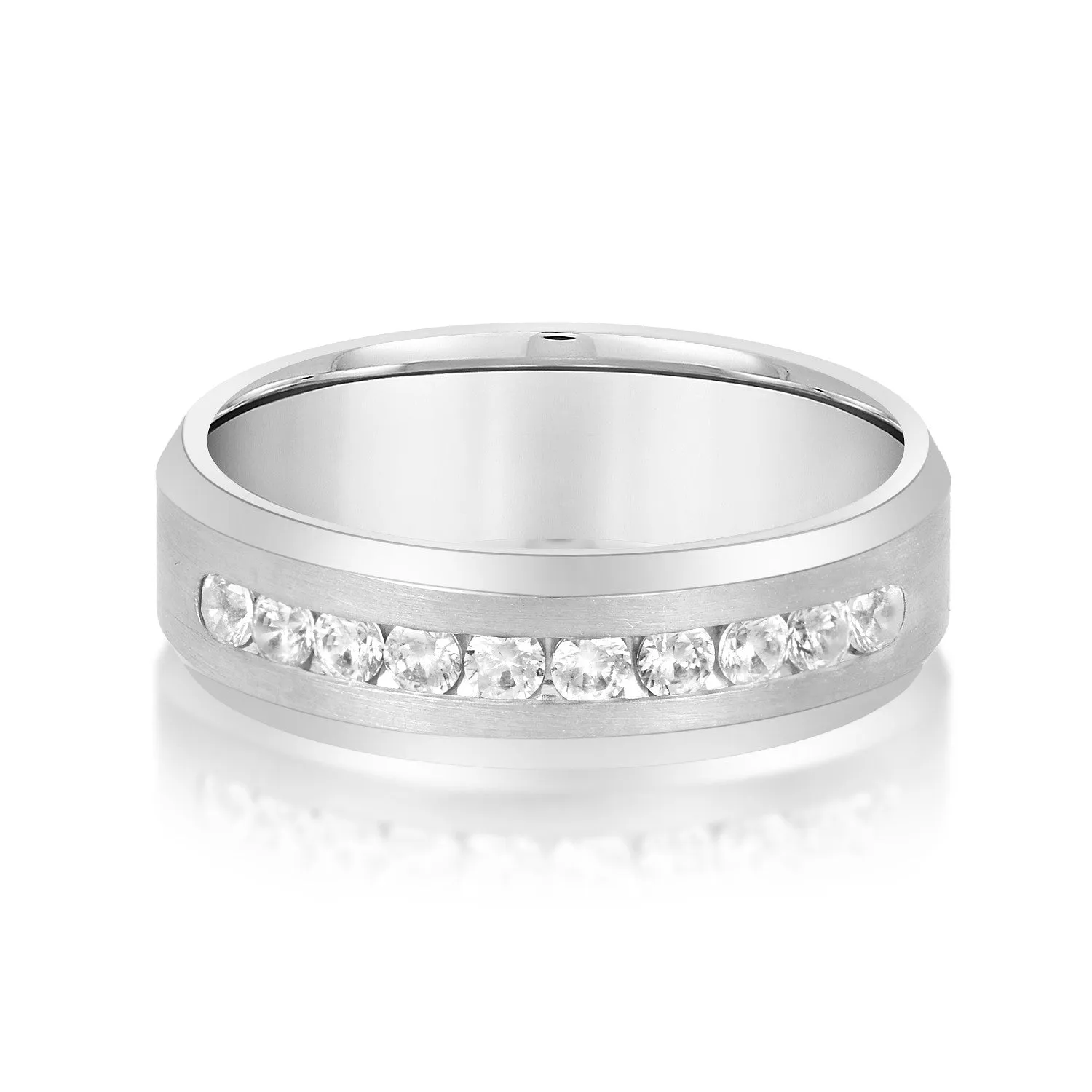 Beveled Channel Set Diamond Men's Band