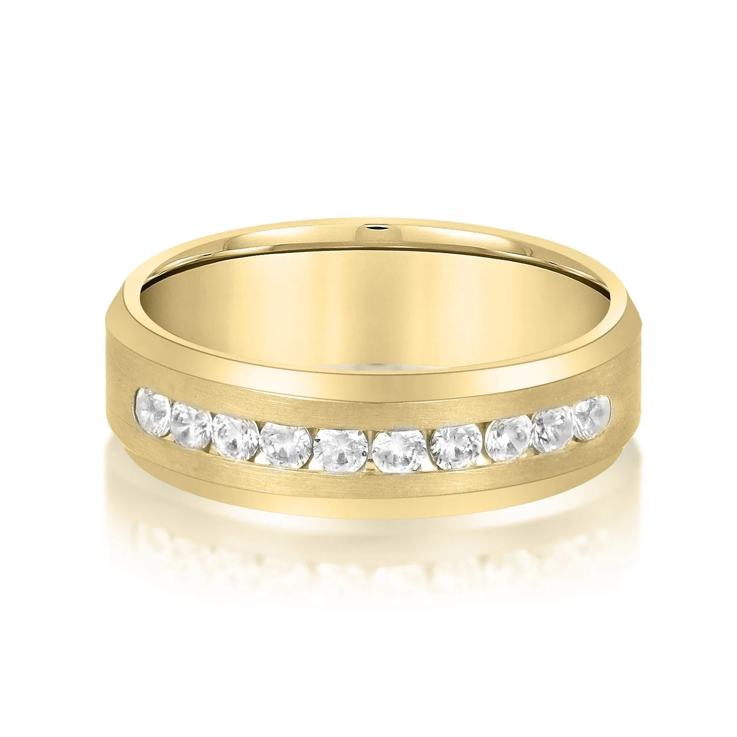 Beveled Channel Set Diamond Men's Band