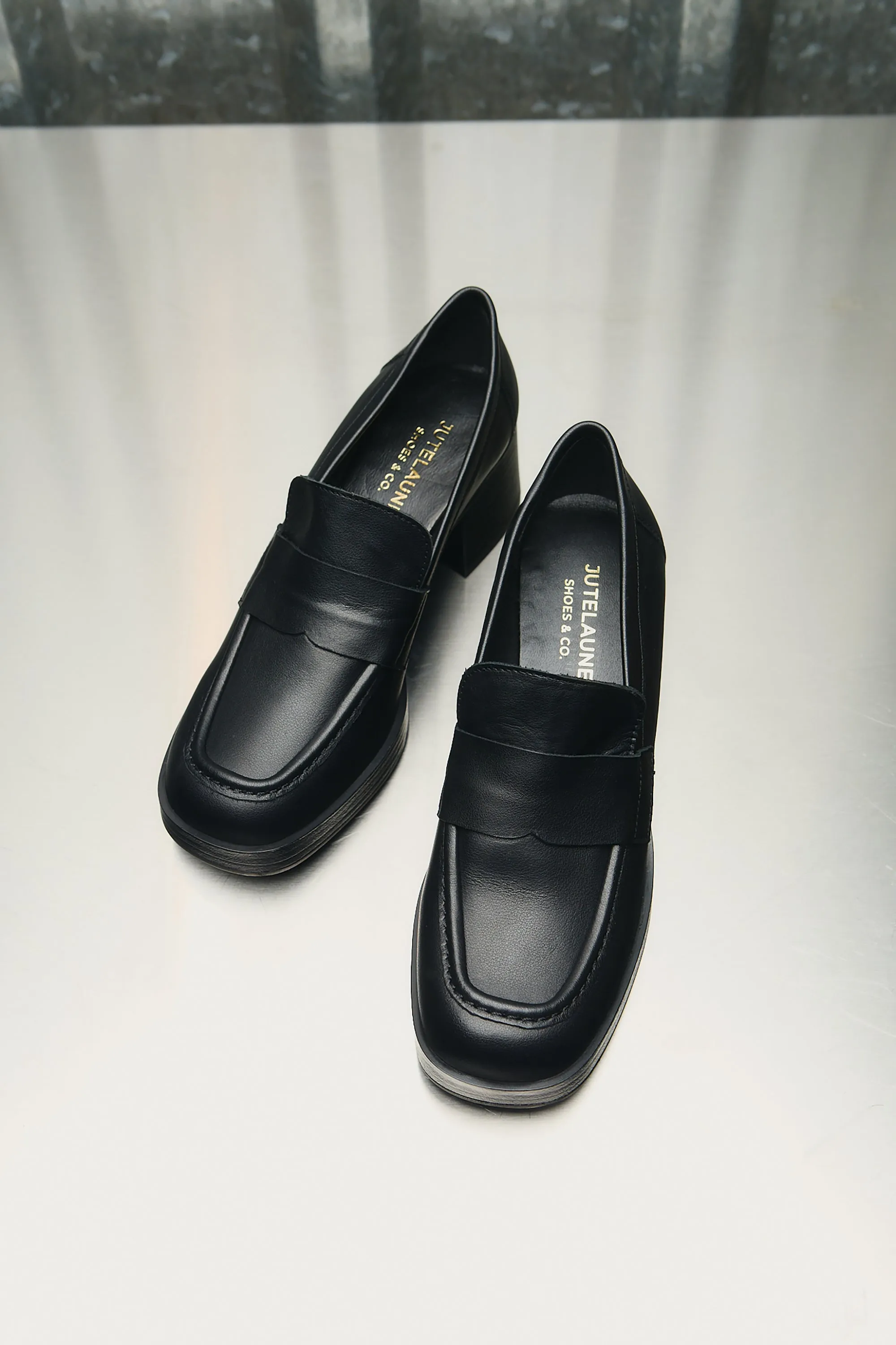 Black Heel Moccasins