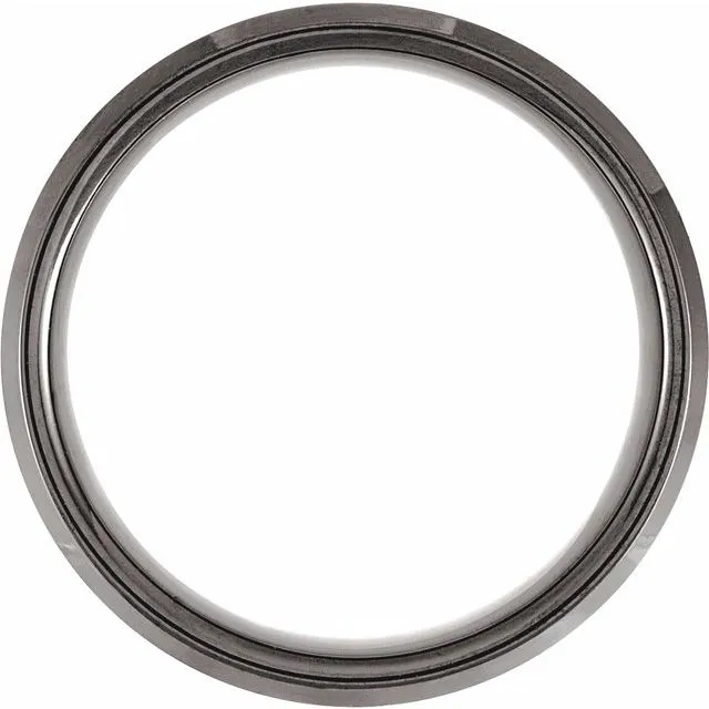 Black PVD & Tungsten Beveled-Edge 8mm Band