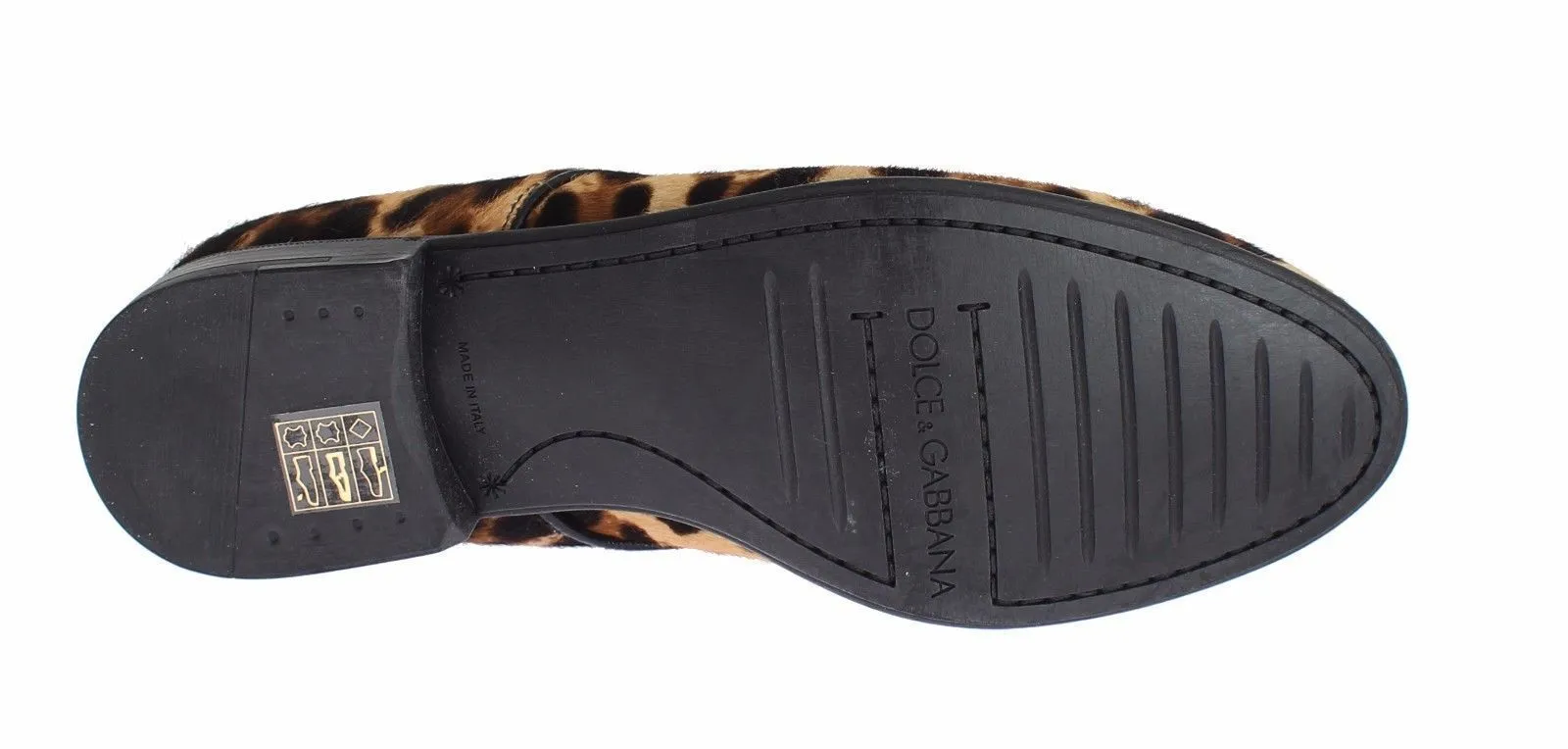 Brown Leopard Leather Hair Broques Shoes