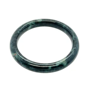 Burmese Spinach Green Jadeite Men's Comfort Fit Bangle