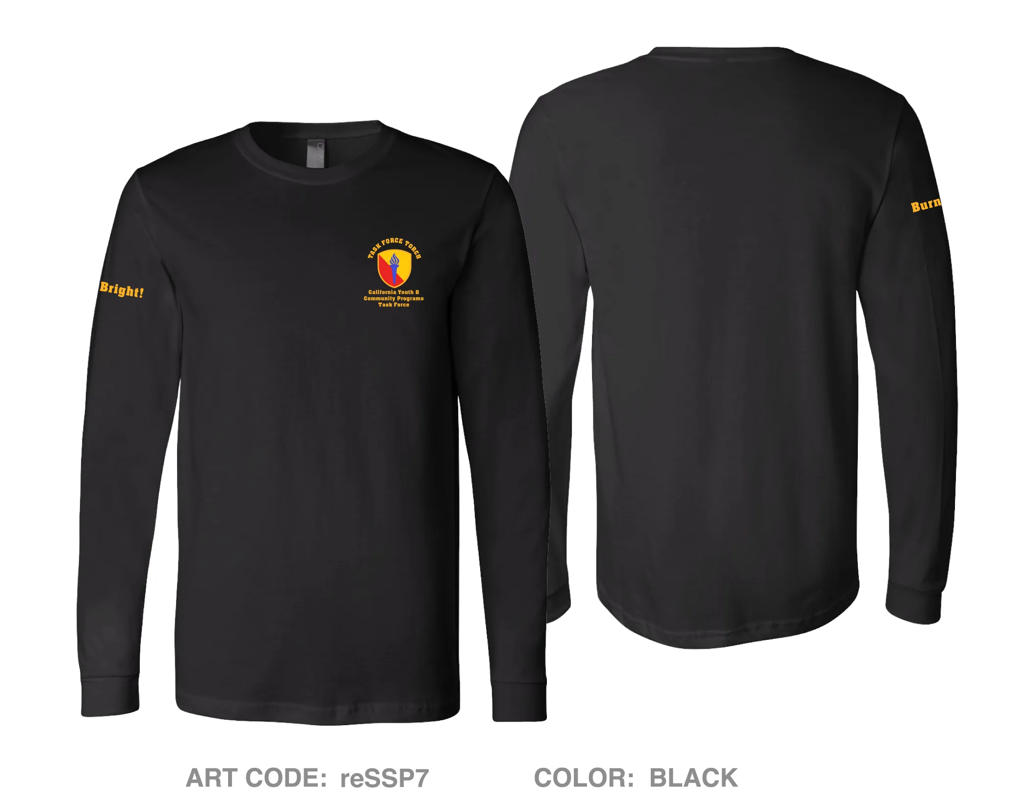 California Military Department - Youth & Community Programs Task Force  Comfort Men's Cotton LS Tee - reSSP7